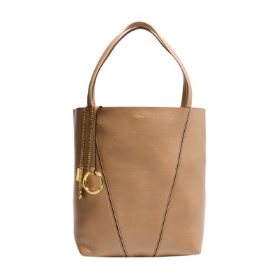 Spin grained leather tote bag