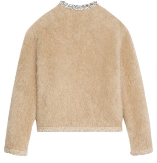 CELINE Embroidered cardigan in brushed mohair