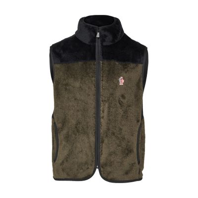 Zipped-up sleeveless jacket