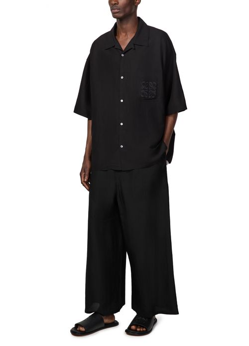 LOEWE Short-sleeved linen and viscose shirt