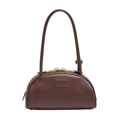 miumiu レザーボーバッグ ラージ 中古・古着通販】MIU MIU (ミュウミュウ) レザー ボー バッグ ブラウン