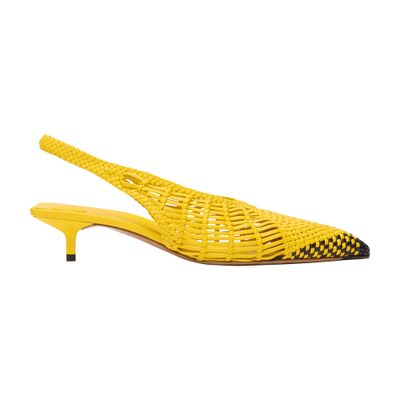 Jacquemus Cubisto Banane Pointed Toe Slingback Pump In Yellow