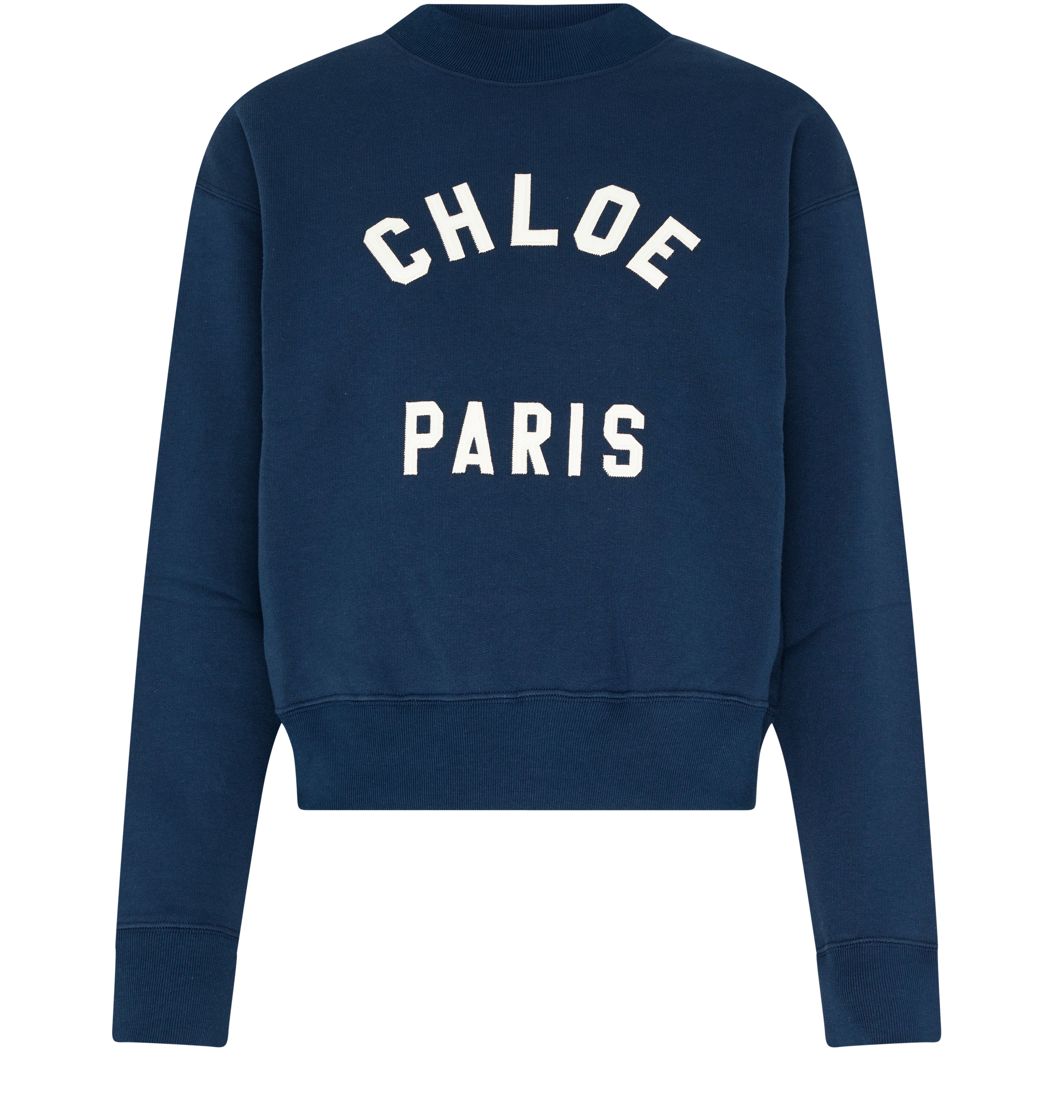 Mockneck cotton sweatshirt with logo