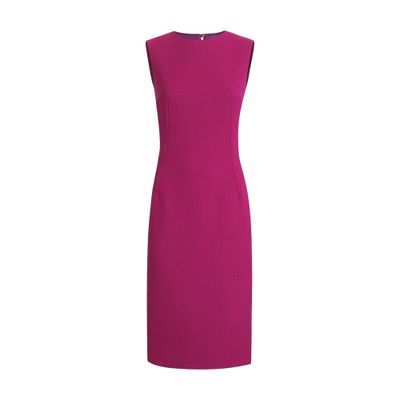 Dolce & Gabbana Wool Crepe Calf-length Sheath Dress In Purple