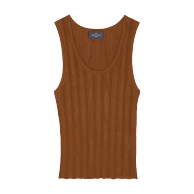 Bompard Ribbed Tank Top In Sand