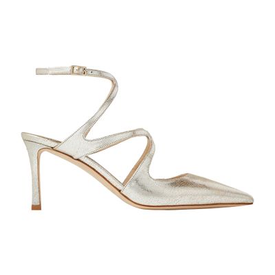 Jimmy Choo Azia 75mm Metallic-finish Pumps In Champagne