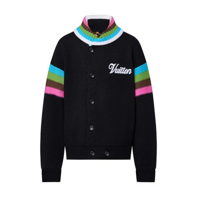 Louis Vuitton Embroidered Knitted Wool Varsity Blouson
