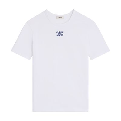 Women's Triomphe t-shirt in ribbed cotton jersey | CELINE | 24S