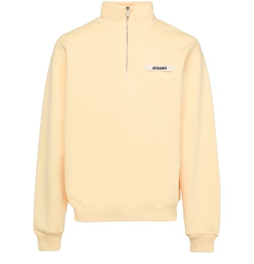JACQUEMUS Grog grain zip-neck sweatshirt