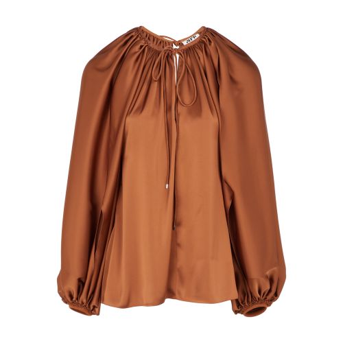 Maison Rabih Kayrouz Puffed Sleeve Blouse In Cinnamon