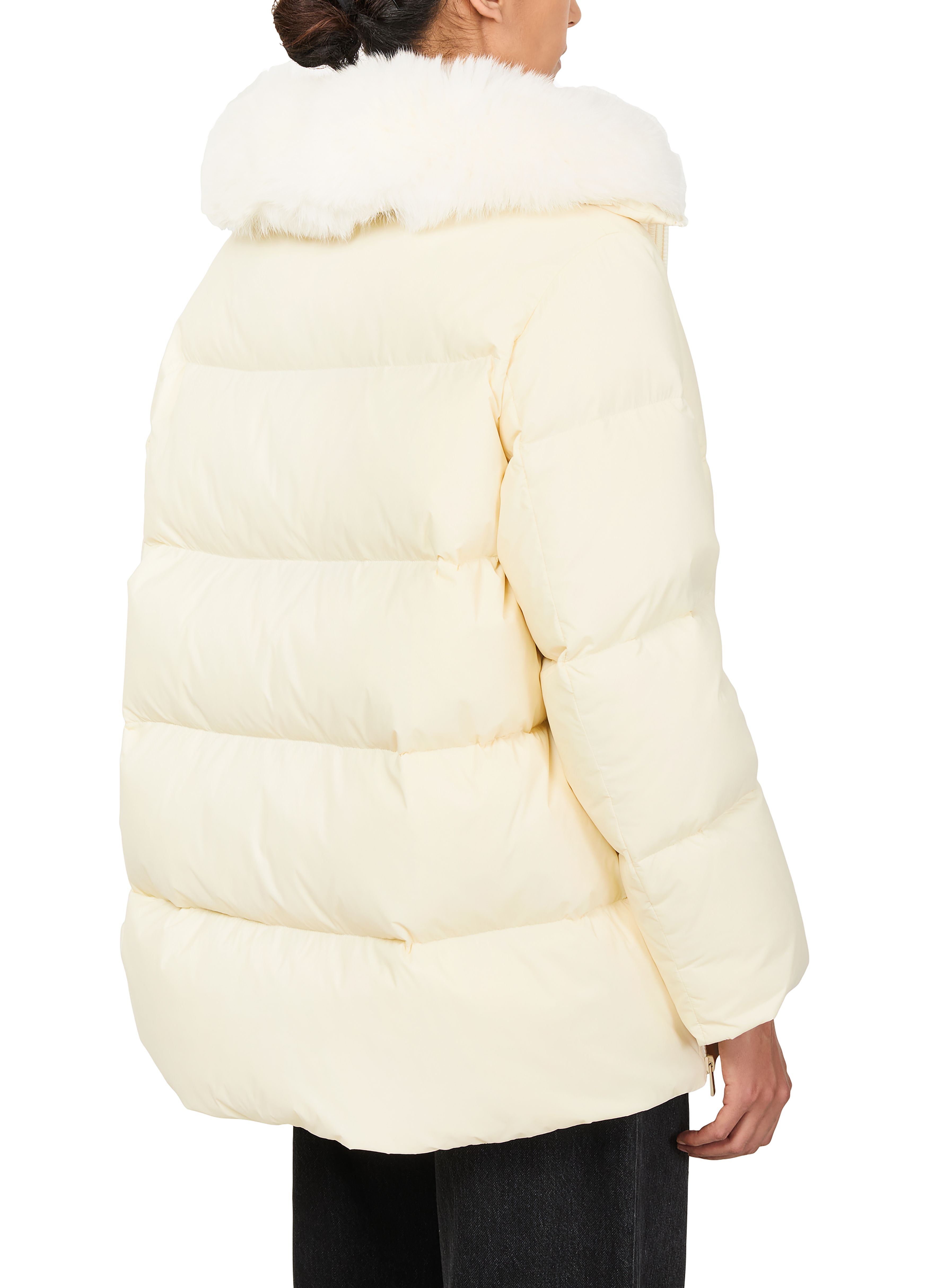 Hooded puffer jacket with a fox fur collar thumbnail 6