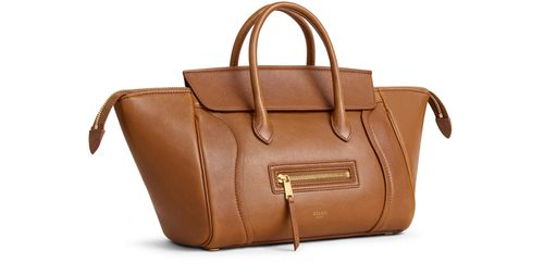 CELINE Small new luggage in supple shiny lambskin