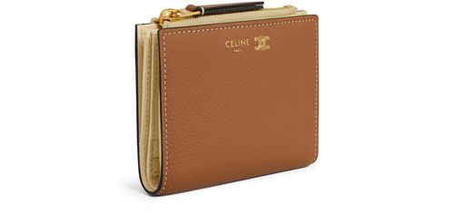 CELINE Compact wallet in supple grained calfskin