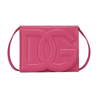 Dolce & Gabbana Dg Leather Flap Crossbody Bag In Light_lilac