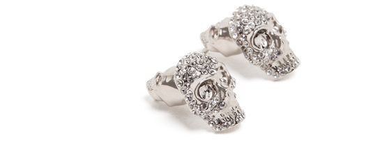 Paved skull stud earrings - MCQUEEN
