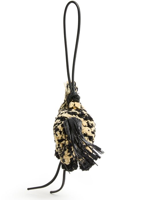 LOEWE Zebra bag charm in raffia and calfskin