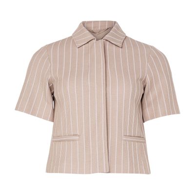 Max Mara Short-sleeved Shirt Jacket In Pink