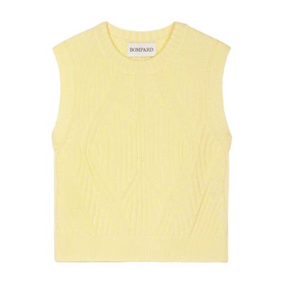 Bompard Ribbed Sleeveless Wool And Cashmere Sweater In Yellow