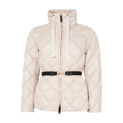 Max Mara Long-sleeved Down Jacket In Nude