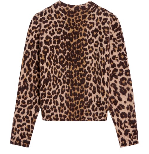 CELINE Cardigan in leopard cashmere