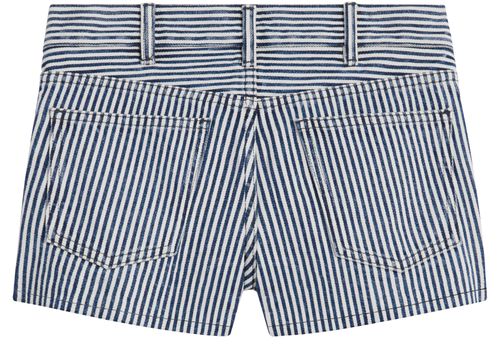 CELINE Mini shorts in heavy stripe cotton