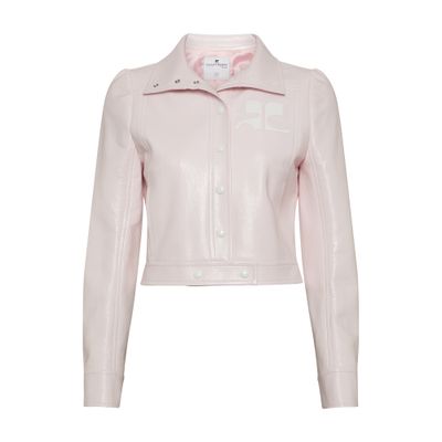 Courrèges Vinyl Reedition Jacket In Pale Pink