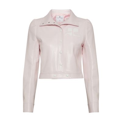 Shop Courrèges Vinyl Reedition Jacket In Pale Pink