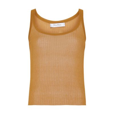 Max Mara Bastia Silk Knit Tank Top In Brown