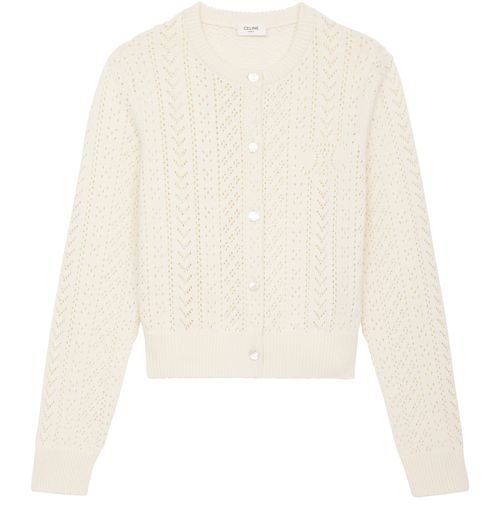 CELINE Cardigan in cotton pointelle