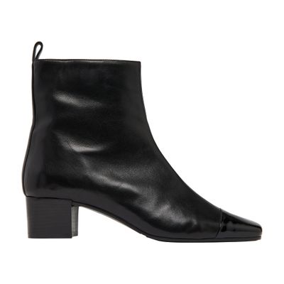 Shop Carel Estime Ankle Boots In Cuir Noir Bout Vernis Noir