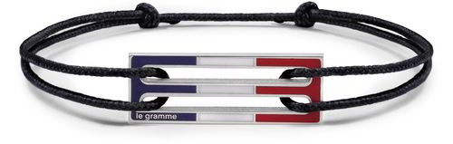 LE GRAMME 2,5g polished sterling silver lacquered cord bracelet