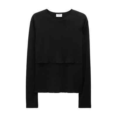 Filippa K Double Layer Longsleeve Top In Black