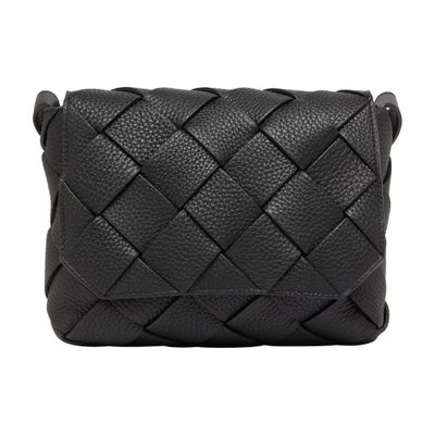 Bottega Veneta Small Rumple Messenger Bag In Black