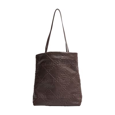 The Row Lilou Woven Bag In Leather In Brown