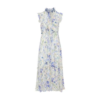 Shop Zimmermann Natura Flutter Dress In Blue