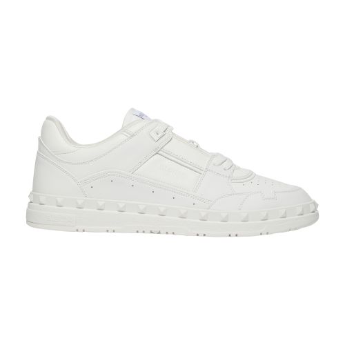 Valentino Leather Freedots Sneakers Studded Detailing In Bianco_bianco_bianco