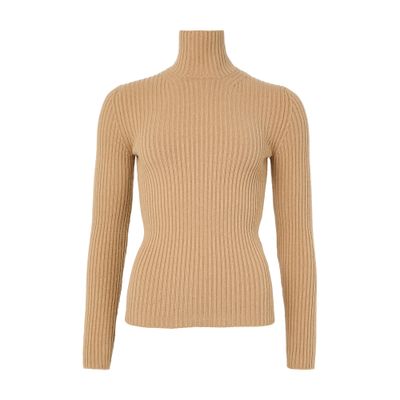 Max Mara Aral Turtle Neck Sweater In Nude