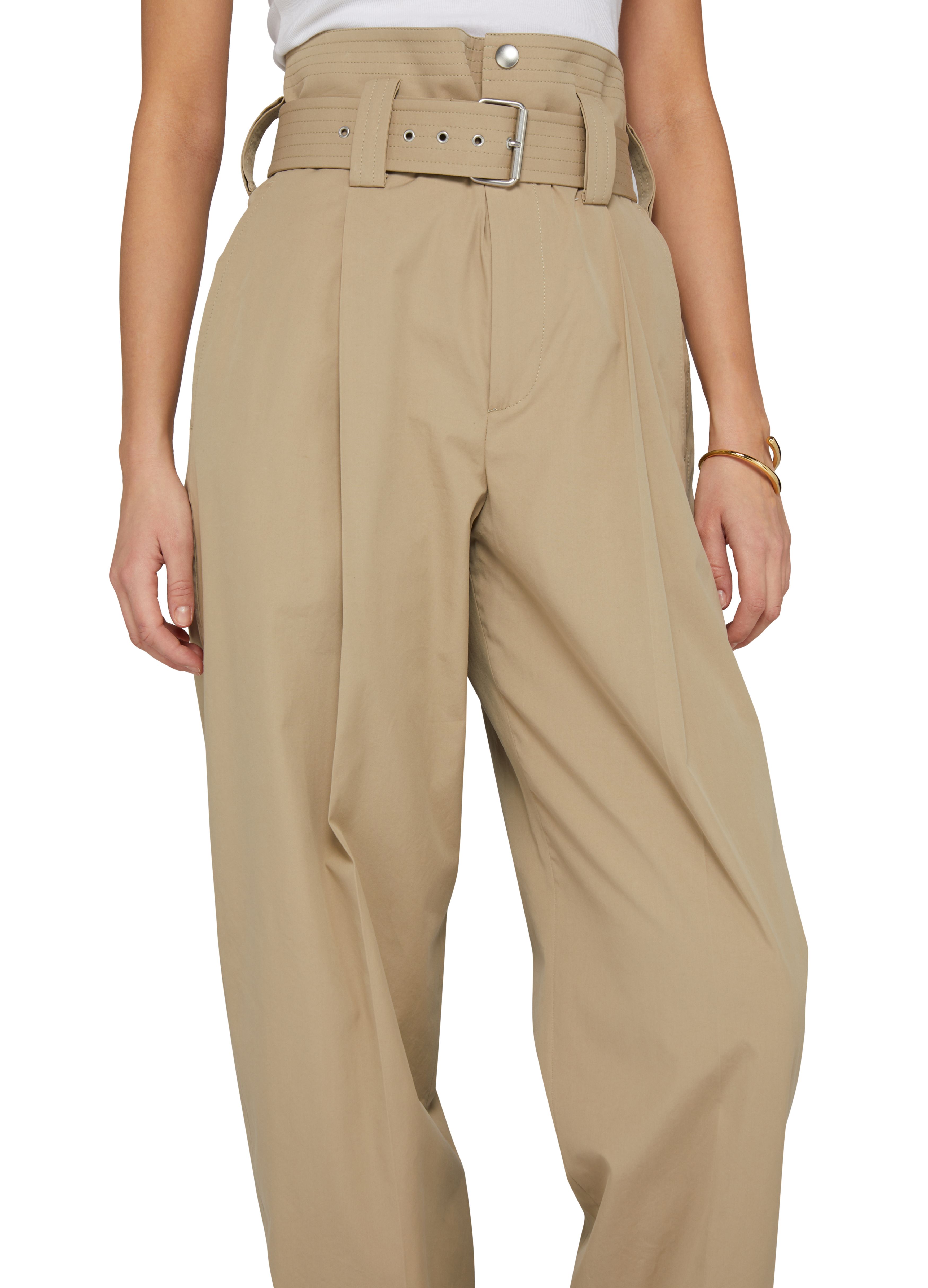Belted cotton pants thumbnail 4