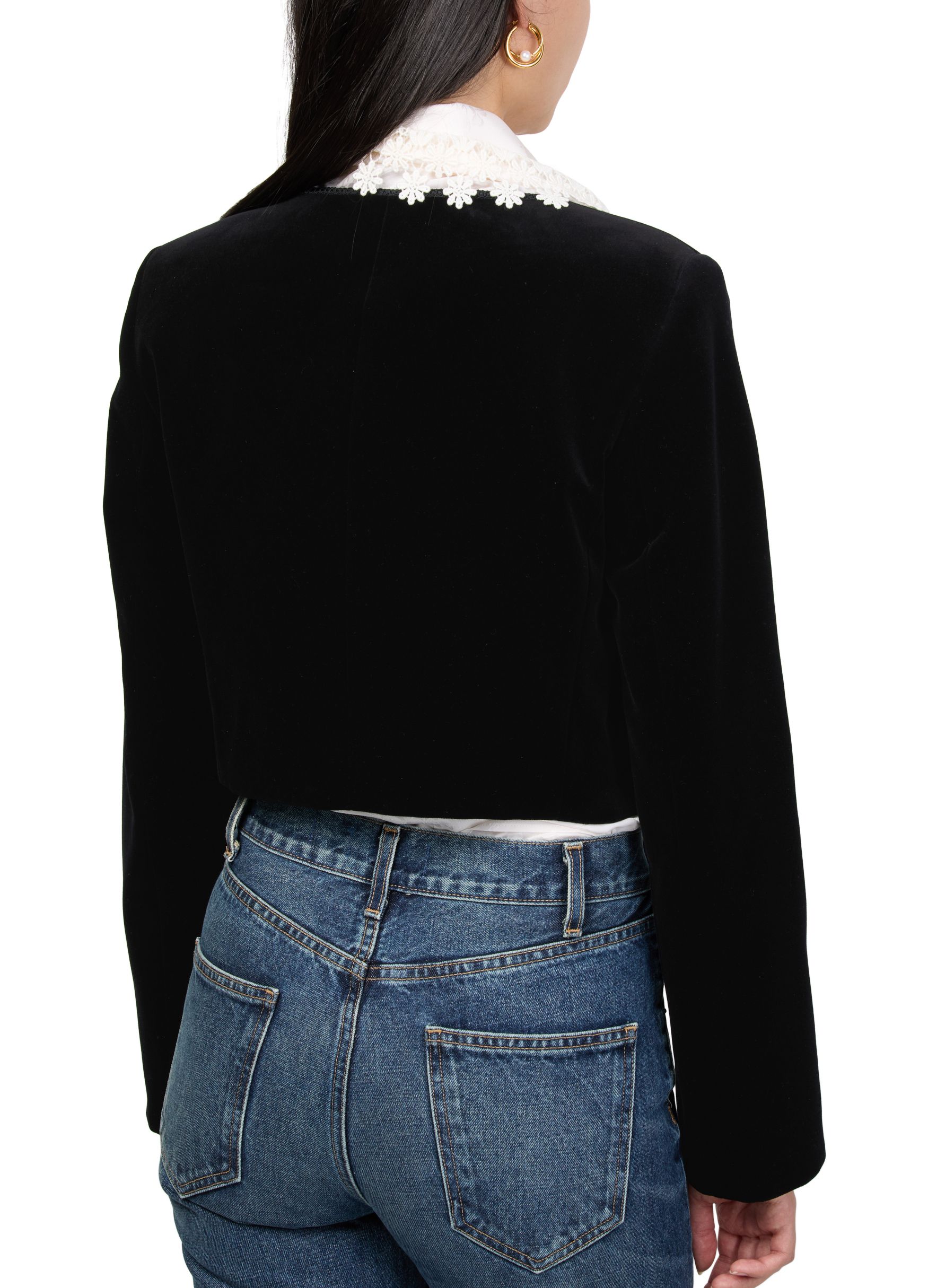 Velvet cropped jacket thumbnail 5