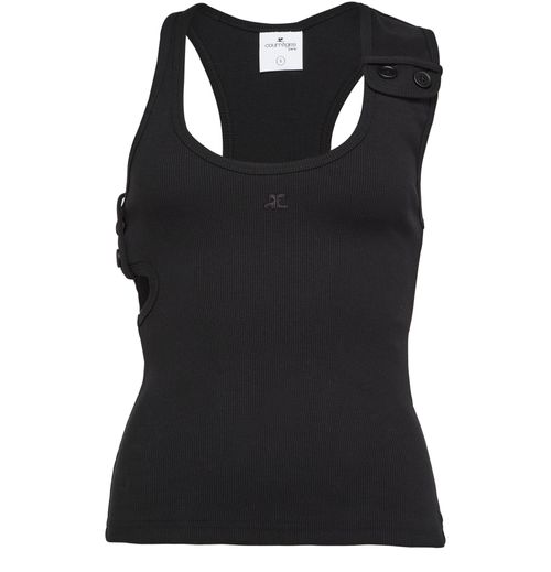 COURREGES Double buckle 90's rib tank top