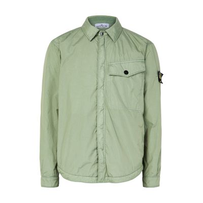 Stone Island Logo Patch Jacket In Green