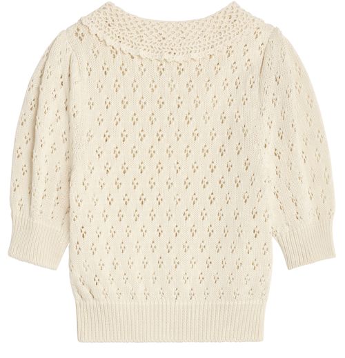 CELINE Pointelle cotton cropped cardigan