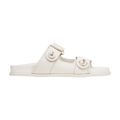 Shop Jimmy Choo Fayence Slides In Latte