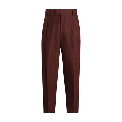 Dolce & Gabbana Linen Fabric Pants In Multicolor