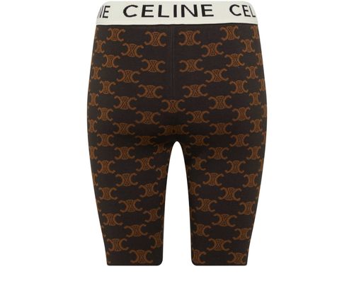 CELINE Celine monogrammed biker shorts in silk cotton