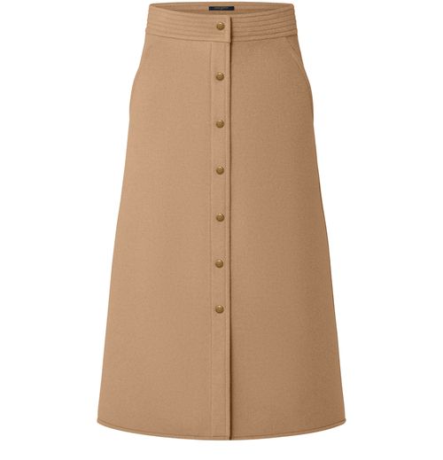 LOUIS VUITTON Double Face Button Down Midi Skirt