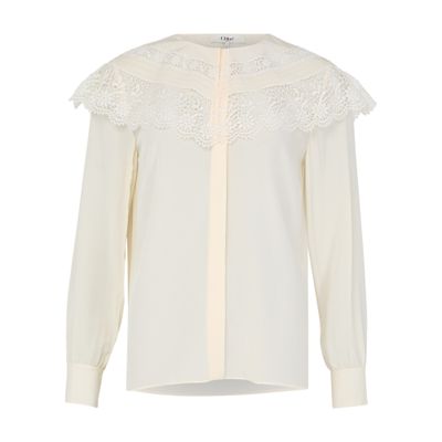 Chloé Long Sleeved Top In Neutral
