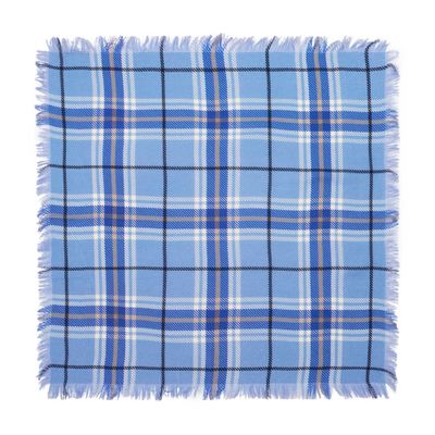 Bompard Mini Tartan Square Cashmere Scarf In Blue