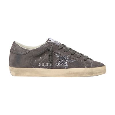 Golden Goose Super-star Glittery Sneakers In Gray