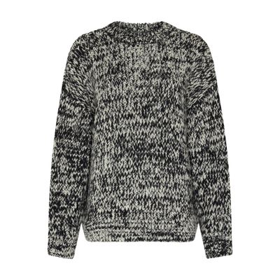 Anine Bing Sydney Crew Sweater Black And White In Multicolor